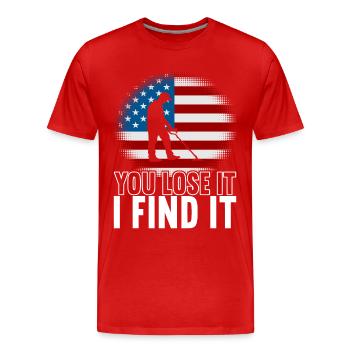 Metalldetektor Sondengänger Sondler - Männer Premium Bio T-Shirt - Rot - Vorne - Damien (186cm)