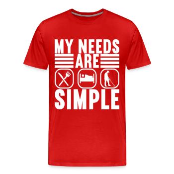 Metalldetektor Sondengänger Sondler - Männer Premium Bio T-Shirt - Rot - Vorne - Damien (186cm)