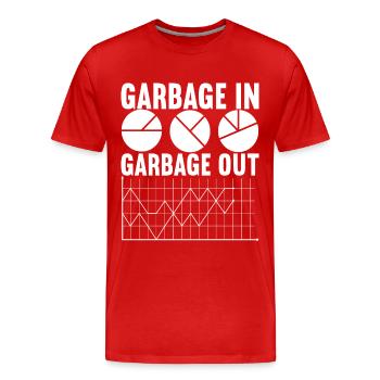 Analyste de données Data Scientist - T-shirt bio Premium Homme - rouge - Devant - Damien (186cm)