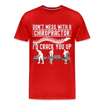 Chiropraticien Chiropratique Physiothérapie - T-shirt bio Premium Homme - rouge - Devant - Damien (186cm)