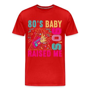 90s 90s 90s Party - Men's Premium Organic T-Shirt - red - Front - Damien (186cm)