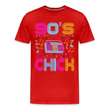 90s 90s 90s Party - Men's Premium Organic T-Shirt - red - Front - Damien (186cm)