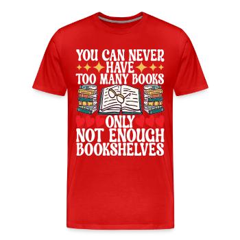 Bibliothèque de rats de bibliothèque de livres de lecture - T-shirt bio Premium Homme - rouge - Devant - Damien (186cm)