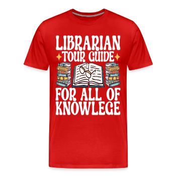 Bibliothèque de rats de bibliothèque de livres de lecture - T-shirt bio Premium Homme - rouge - Devant - Damien (186cm)