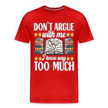 Bibliothèque de rats de bibliothèque de livres de lecture - T-shirt bio Premium Homme - rouge - Devant - Damien (186cm)