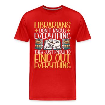 Bibliothèque de rats de bibliothèque de livres de lecture - T-shirt bio Premium Homme - rouge - Devant - Damien (186cm)