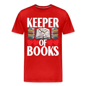 Bibliothèque de rats de bibliothèque de livres de lecture - T-shirt bio Premium Homme - rouge - Devant - Damien (186cm)