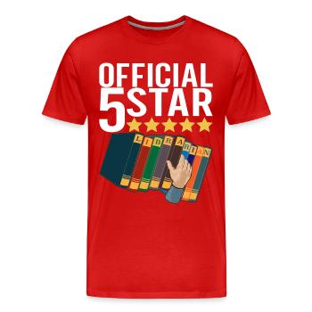 Bibliothèque de rats de bibliothèque de livres de lecture - T-shirt bio Premium Homme - rouge - Devant - Damien (186cm)