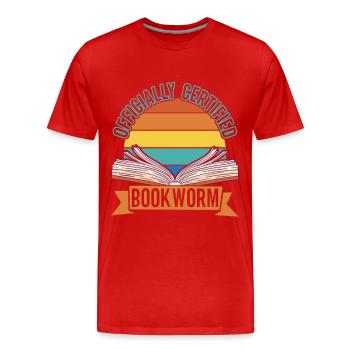 Lire des livres Rat de bibliothèque - T-shirt bio Premium Homme - rouge - Devant - Damien (186cm)