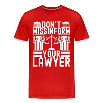 Law Student Judge Public Prosecutor - Men's Premium Organic T-Shirt - red - Front - Damien (186cm)