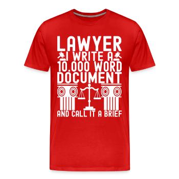 Law Student Judge Public Prosecutor - Men's Premium Organic T-Shirt - red - Front - Damien (186cm)