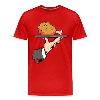 Fried Chicken Fast Food - Men's Premium Organic T-Shirt - red - Front - Damien (186cm)