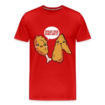 Fried Chicken Fast Food - Men's Premium Organic T-Shirt - red - Front - Damien (186cm)