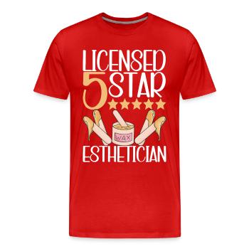 Kosmetikerin Kosmetik - Männer Premium Bio T-Shirt - Rot - Vorne - Damien (186cm)