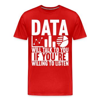Data Scientist Data Analyst - Men's Premium Organic T-Shirt - red - Front - Damien (186cm)