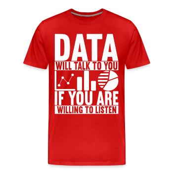 Data Scientist Data Analyst - Men's Premium Organic T-Shirt - red - Front - Damien (186cm)