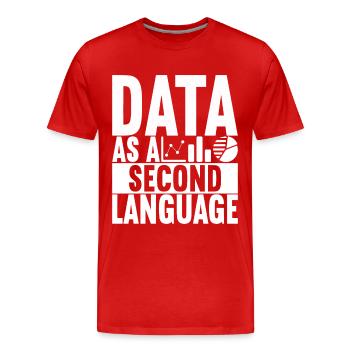 Data Scientist Data Analyst - Men's Premium Organic T-Shirt - red - Front - Damien (186cm)