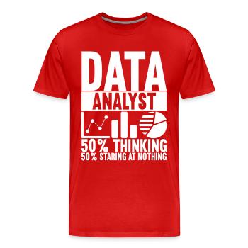 Data Scientist Data Analyst - Men's Premium Organic T-Shirt - red - Front - Damien (186cm)