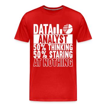 Data Scientist Data Analyst - Men's Premium Organic T-Shirt - red - Front - Damien (186cm)