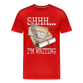 Autor Schreiber - Männer Premium Bio T-Shirt - Rot - Vorne - Damien (186cm)