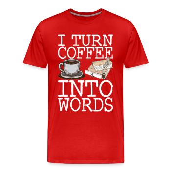 Author Schreiber - Men's Premium Organic T-Shirt - red - Front - Damien (186cm)