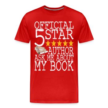 Autor Schreiber - Männer Premium Bio T-Shirt - Rot - Vorne - Damien (186cm)