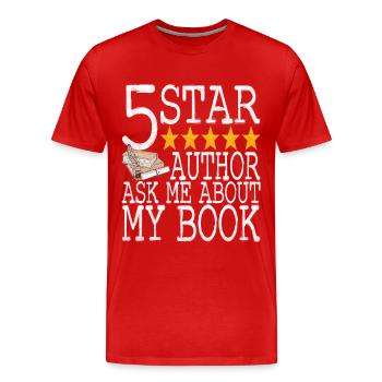 Author Schreiber - Men's Premium Organic T-Shirt - red - Front - Damien (186cm)