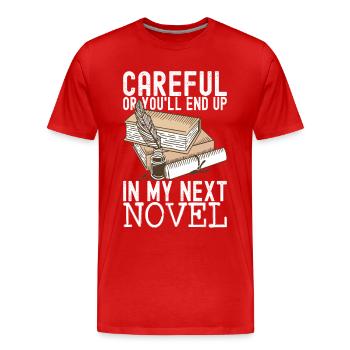 Author Schreiber - Men's Premium Organic T-Shirt - red - Front - Damien (186cm)