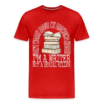 Autor Schreiber - Männer Premium Bio T-Shirt - Rot - Vorne - Damien (186cm)