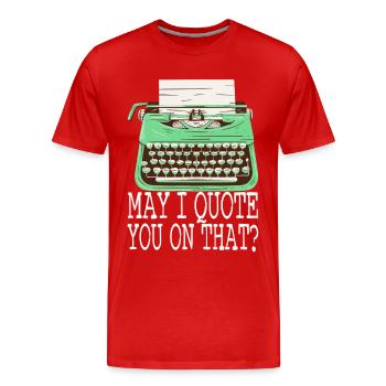 Autor Schreiber - Männer Premium Bio T-Shirt - Rot - Vorne - Damien (186cm)