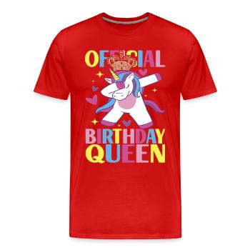 Unicorn Birthday - Men's Premium Organic T-Shirt - red - Front - Damien (186cm)