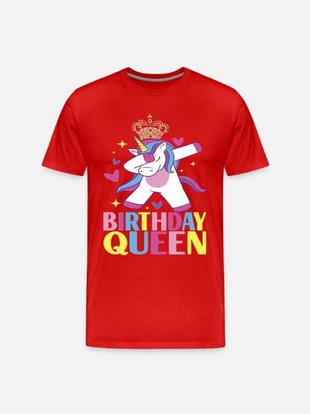 Unicorn Birthday - Men's Premium Organic T-Shirt - red