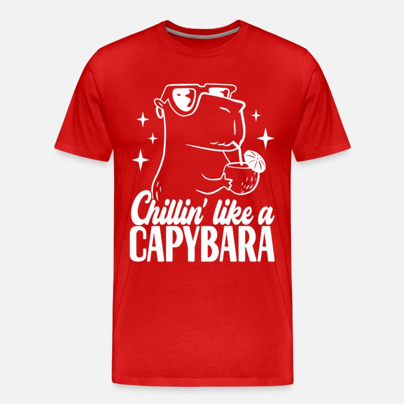 Capybara - Männer Premium Bio T-Shirt - Rot