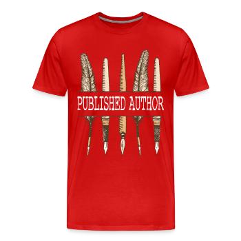 Auteur Écrivain Écrivain - T-shirt bio Premium Homme - rouge - Devant - Damien (186cm)