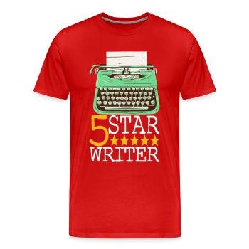 Auteur Écrivain Écrivain - T-shirt bio Premium Homme - rouge - Devant - Damien (186cm)