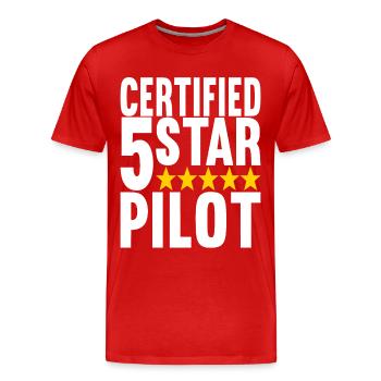 Pilot Flugzeug - Männer Premium Bio T-Shirt - Rot - Vorne - Damien (186cm)