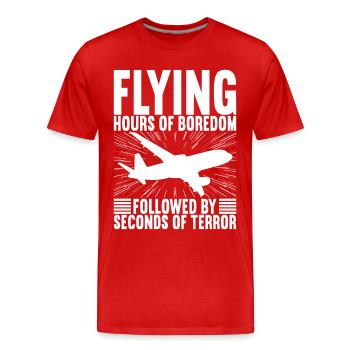 Pilot Airplane - Men's Premium Organic T-Shirt - red - Front - Damien (186cm)