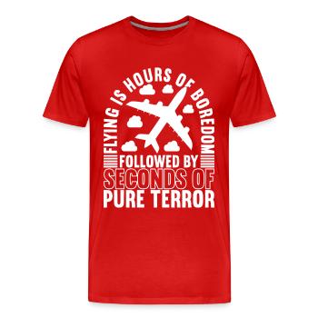 Pilot Flugzeug - Männer Premium Bio T-Shirt - Rot - Vorne - Damien (186cm)