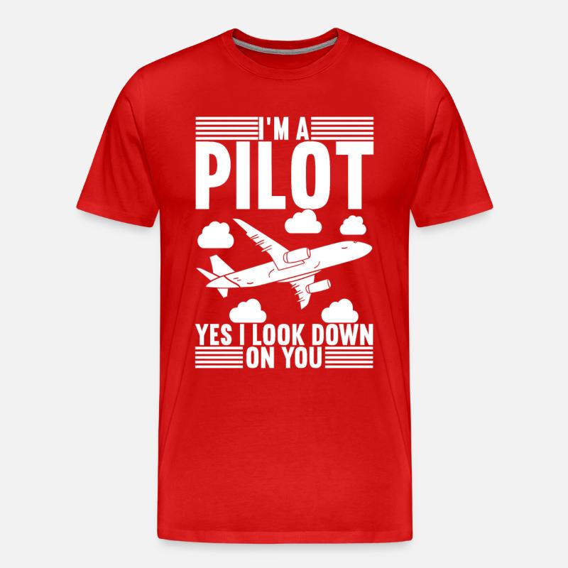 Pilot Flugzeug - Männer Premium Bio T-Shirt - Rot
