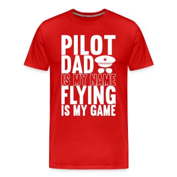 Pilot Airplane - Men's Premium Organic T-Shirt - red - Front - Damien (186cm)
