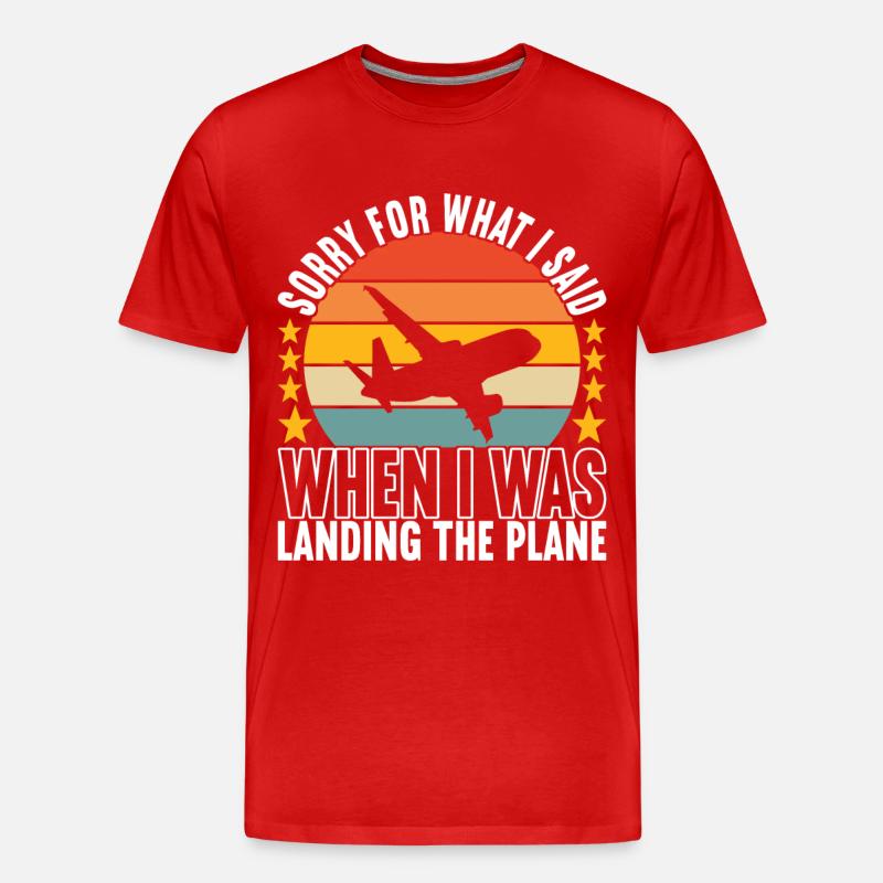 Pilot Flugzeug - Männer Premium Bio T-Shirt - Rot