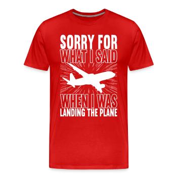 Pilot Flugzeug - Männer Premium Bio T-Shirt - Rot - Vorne - Damien (186cm)