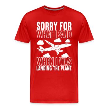 Pilote d’avion - T-shirt bio Premium Homme - rouge - Devant - Damien (186cm)