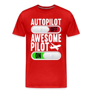 Pilot Airplane - Men's Premium Organic T-Shirt - red - Front - Damien (186cm)