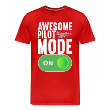 Pilot Flugzeug - Männer Premium Bio T-Shirt - Rot - Vorne - Damien (186cm)