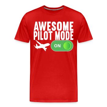 Pilot Flugzeug - Männer Premium Bio T-Shirt - Rot - Vorne - Damien (186cm)