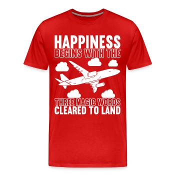 Pilot Airplane - Men's Premium Organic T-Shirt - red - Front - Damien (186cm)