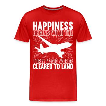 Pilot Airplane - Men's Premium Organic T-Shirt - red - Front - Damien (186cm)