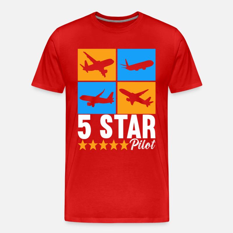 Pilot Flugzeug - Männer Premium Bio T-Shirt - Rot