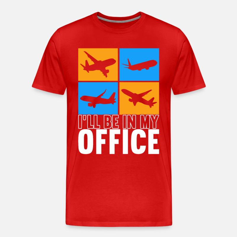 Pilot Flugzeug - Männer Premium Bio T-Shirt - Rot